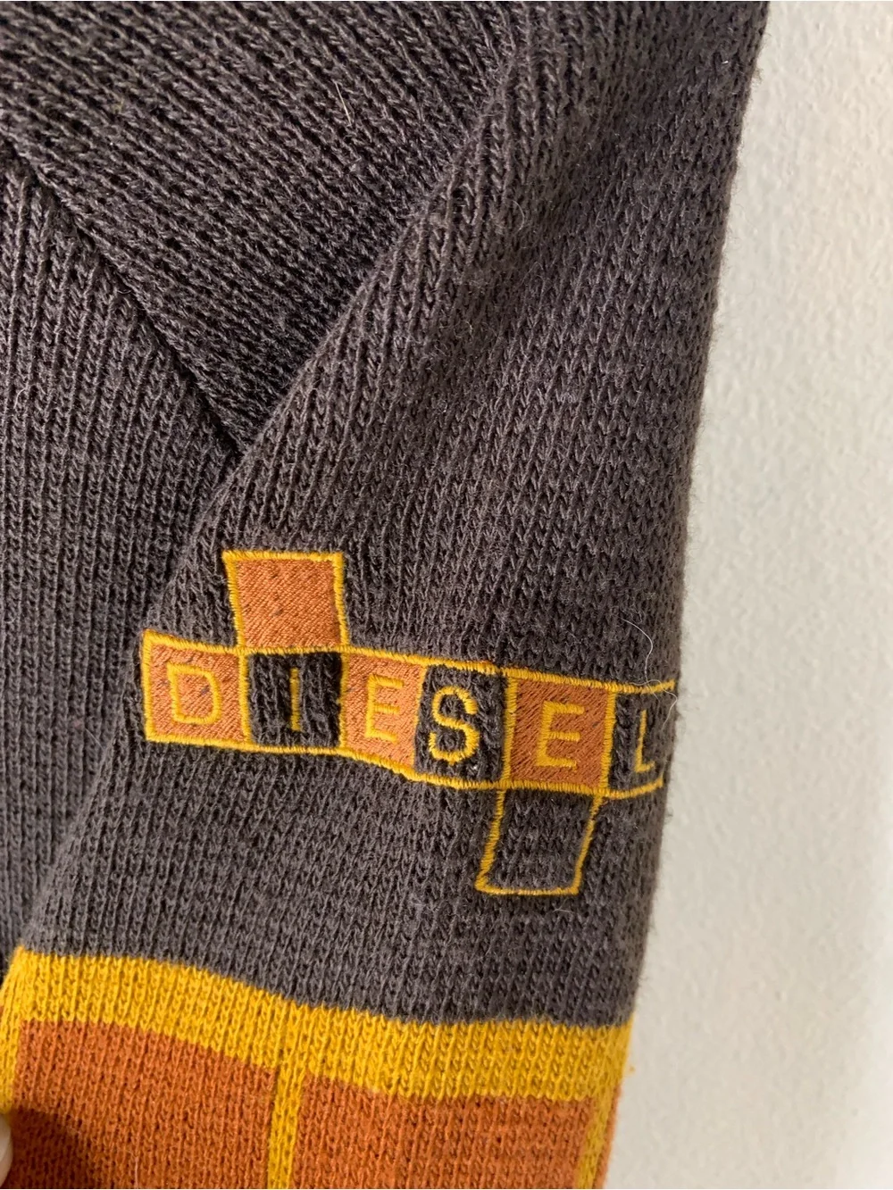 Diesel sweater vintage RARE Men's small knitwear full zip brown orange